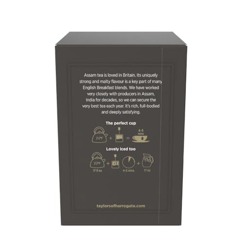 Image of Taylors of Harrogate Assam, Black Tea, Individually Wrapped Bags, 20 Count (Pack of 6), Full-bodied, Satisfying & Malty, Caffeinated, Enjoy Hot or Iced, 120 Teabags Total