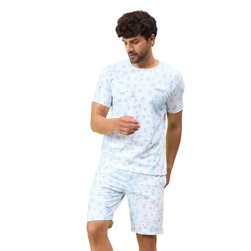 Tenue assortie pour la maison et la rue : ensemble t-shirt et short homme imprimé tendance