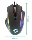 Speedlink DECUS NX Gaming Mouse - mysz do gier RGB z kablem, wielokolorowe podświetlenie RGB, przycisk ciągłego ognia, do 12800 dpi, 1000Hz, programowalna, przewodowa USB, kabel w osłonie, czarna
