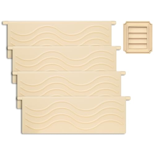 Image of 4-Pack Dryer Vent Cover Replacement with Enhanced Rippled Design - Premium Plastic Polymer Dryer Exhaust Vent Cover Replacements, Weather Resistant Exterior Dryer Vent Flap Replacement (Beige)