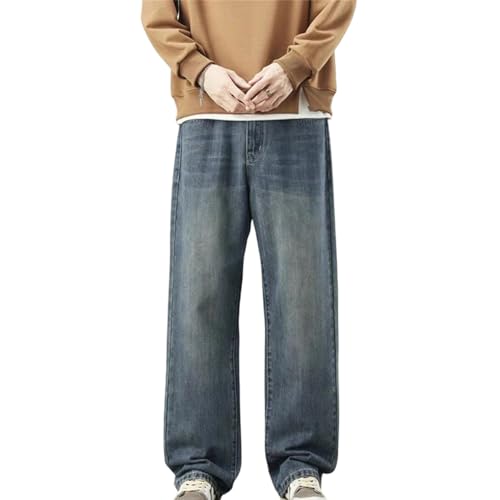 Men's Winter Jeans Thick Cotton Denim Pants Loose Wide Leg Straight Casual Trousers Warm Plus Size Clothing