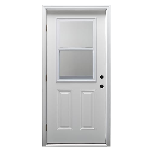 National Door Company ZZ364690R Fiberglass Primed Right Hand Outswing Prehung Door with Venting Screen