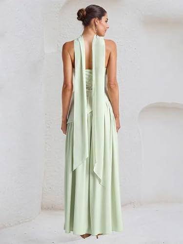 Strapless Bridesmaid Dress with Scarf Chiffon Long Corset Prom Dresses Evening Dress2