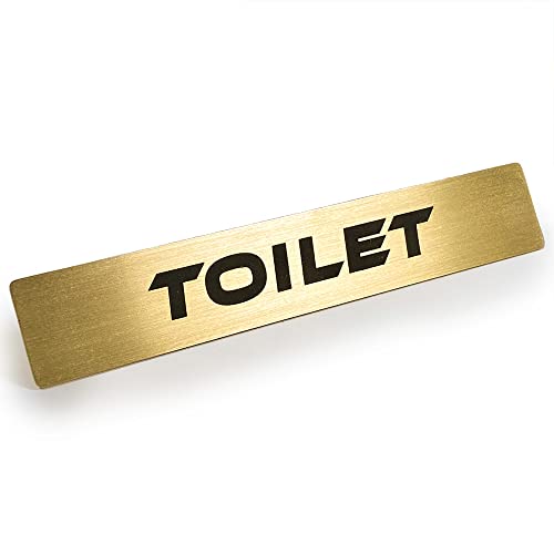 Black Box Buzz 真鍮 ドア プレート 「 TOILET 」 トイレ 男性用 女性用 便所 12cm x 2cm 近未来的デザイン