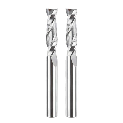 SpeTool 2 fraises en spirale de 8 mm, tige upcut 32 mm, longueur de coupe, fraiseuse à rainure, fraise à bois, fraise en spirale, fraise à extrémité VHM, 2 flûtes,...