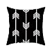 GVOZI Federa Cuscole Decorative Geometriche in Bianco E Nero Cucca per Cuscinetti in Poliestere A Strisce Geometriche