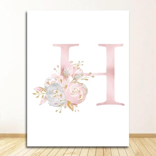 Impression d'art fleurs lettre H de haute qualite pour grand mur salon