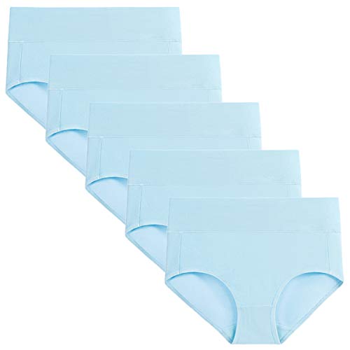 Image of wirarpa Women's Cotton Underwear High Waist Full Coverage Brief Panty Multipack