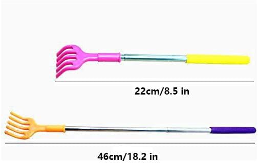 Qaoquda (4- Pack) Portable Extendable Telescopic Plastic Back Scratchers/Hand Massager/Backslap with Rubber Handles