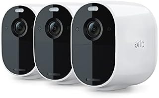 Arlo Essential Spotlight Outdoor Security Camera, Wireless CCTV, 3 Cam Kit, Direct to WiFi, 1080p, Colour Night Vision, 2-Way Audio, 6-Month Battery, 90-Day Free Trial Arlo Secure Plan, White