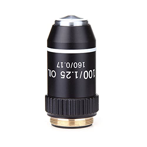 195 Objetivo acromático Negro 4X 10X 20X 40X 60 X 100 microscopio óptico Lente Objetivo RMS 20,2mm Piezas objetivas (Color : 40X with Spring)