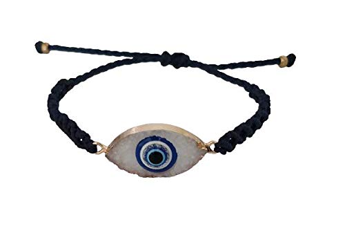 El Regalo Unisex Evil Eye Druzy Handmade Adjustable Macramé Bracelet for Girls/Boys/Men/Women | Evil Eye Adjustable Bracelets Jewelry for All (1 white) (B08Y1CVX6Z) Amazon Price History, Amazon Price Tracker