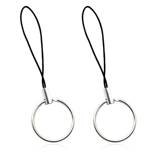 Fkewp Car Key Chain, Key Lanyard Cellphone Charm with Split Ring, Portable Strap String for Fob USB Flash Drive MP3 (2 PCS)