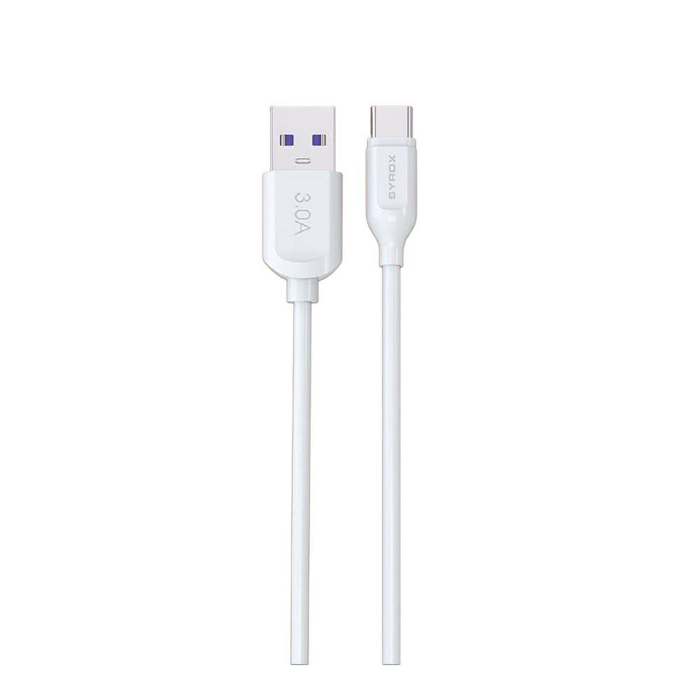 Syrox Type-C Hızlı Şarj ve Data Kablosu 3.0A 18W 2mt SYX-C111 Beyaz