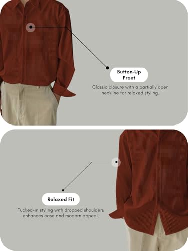 Image of GRECIILOOKS Men's Formal Button Down Shirt - Slim Fit Polycotton Shirt's for Men | Textured Full Sleeve| Business & Meeting Ready (Available in Plus Size)