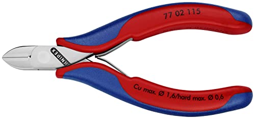 Alicates de corte diagonal KNIPEX para electrónica 77 02 115 contra fallos de corte limpio 4
