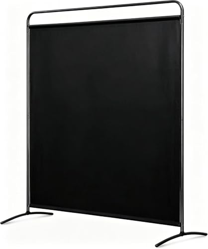 Angel Living Biombo Separador de Habitación con 1 Panel, Divisor de Habitaciones Moderno, para Habitación, Salón, Oficina, Jardín, Balcón, Terraza, etc, 162.5 x 177 cm (Negro)