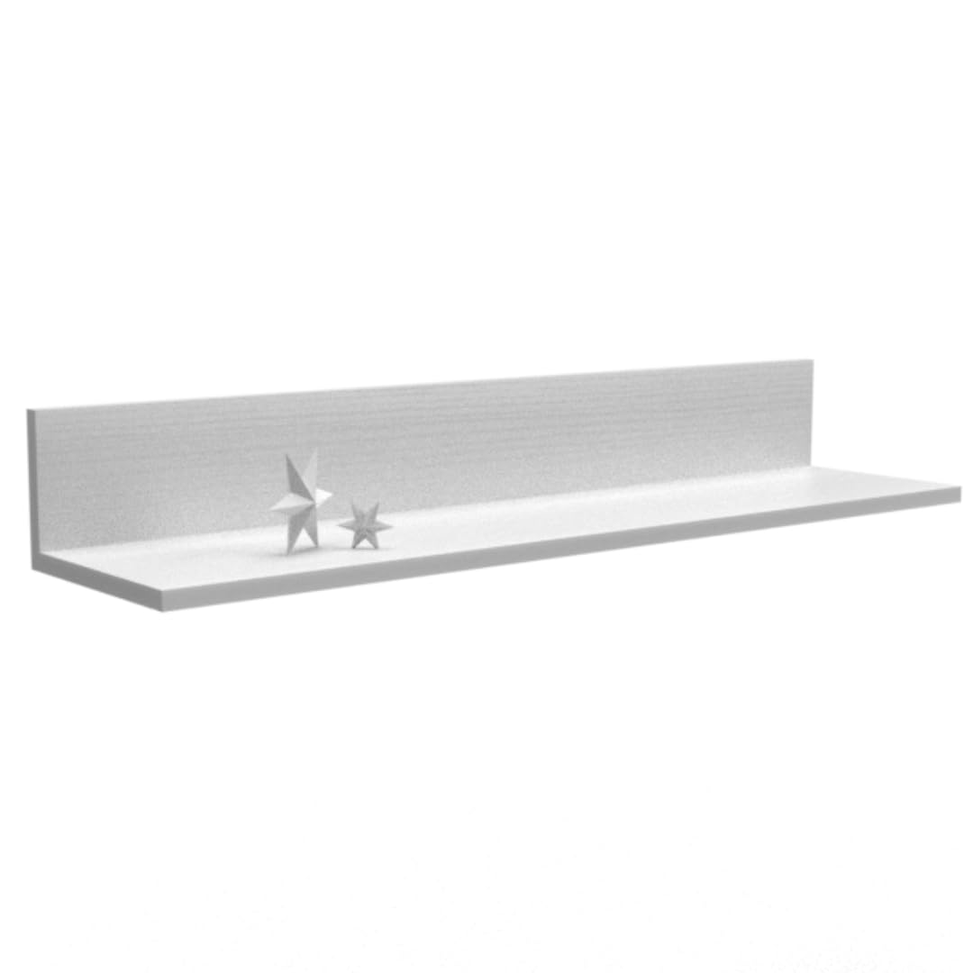 Mama Store 90 cm L Shaped Wall Shelf, Arctic White, 90 cm x 22 cm x 20 cm