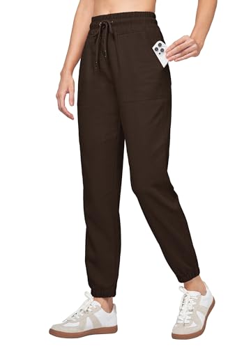 Pantalon de jogging en lin pour femme Willit léger décontracté avec poches