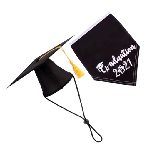 BESPORTBLE 2pcs Pet Graduation Hat and Bib Dog Costume Supplies