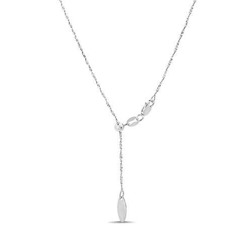 925 Sterling Silver 14-24 Inch Adjustable Chain Necklace for Women Made in Italy