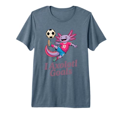 I Axolotl Goals Funny Soccer Pun Shirt for Youth Players Premium Tri-Blend T-Shirt