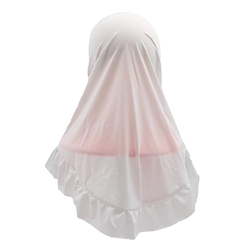 Modest Beauty Hijab Scarf Girls Kids Ruffle Lotus Leaf Hijabs Solid Color Head Scarfs for Baby