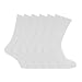 Specialist item: Mens Ribbed Non Elastic Top 100% Cotton Socks (Pack of 6) (US Shoe 6.5 - 11.5) (White)