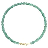 NLIEO Green Aventurine Gemstone Beaded Choker Necklace for Women 14K Gold Bow Birthstone Beads Chokers