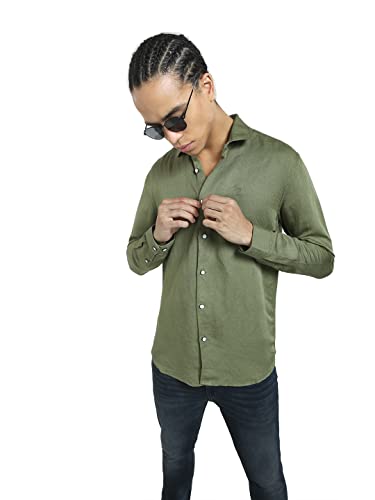 Image of Jack & Jones Men's Cotton Solid Slim Fit Shirt