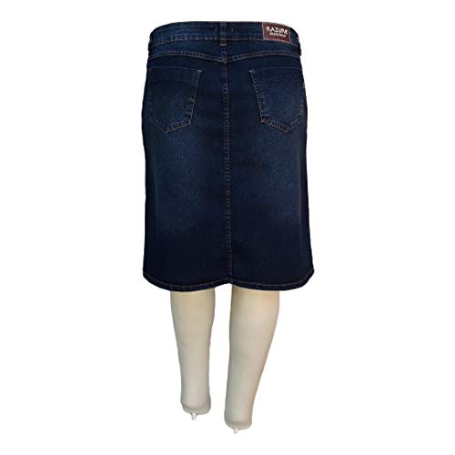 Saia Jeans Evasê Moda Evangélica Plus Size