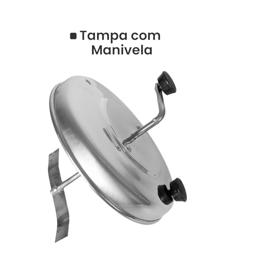 Pipoqueira Grande Em Alumínio com Manivela e Cabo feito em Baquelite Antitérmico Panela de Pipoca (P