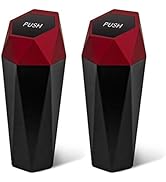 OUDEW Car Trash Can with Lid, New Car Dustbin Diamond Design, Leakproof Vehicle Trash Bin, Mini G...