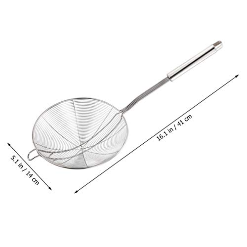 Colher ranhurada de aço inoxidável Doitool de metal resistente ao calor com cabo de madeira, coador