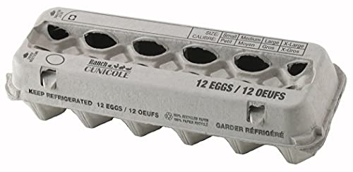 Pack of 150 Units - Ranch Cunicole Printed Dozen Pulp Egg Cartons (Bulk Value) - Made in Canada from Recycled Paper