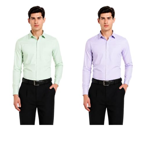 Image of Men's Solid Formal Shirt | Premium Cotton Rich Full Sleeves Shirt | Comfort Fit Office Wear Shirt with Single Chest Pocket | Stylish Casual & Formal Shirt for Men