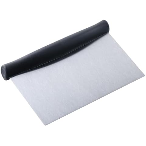 hobbyme Bench Scraper Multi-Purpose Dough Cutter Bench Scraper Stainless Steel Dough Pastry Bench Cutter Scraper For Bread Pizza Cover