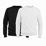 Kit 2 Moletons Masculinos Conforto e Estilo para o Dia a Dia (BR, Alfa, M, Regular, Regular, Padrão, Branco/Preto)