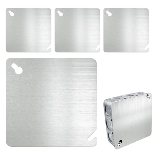 Cache pour boîte d'installation électrique en métal - Lot de 4 couvercles de sécurité