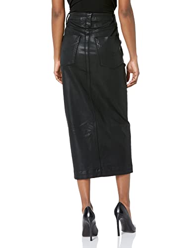 Hudson Jeans Women's Button Front Pencil Skirt, Black Coated, 25 #TOP1