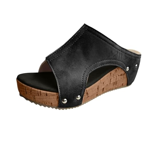 Sandales compensées pour femme au design ajouré chic et semelle ergonomique