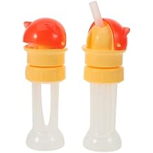Totority Reusable Water Bottle Lid Straw 2Pcs Leakproof Sippy Cap Topper with Red Straw Cover, Food-Grade Universal Storage Cover for Toddlers Twist Cup, Standard Mouth Sport Flask Adapter