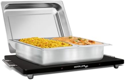 Food and Plate Warming Tray, Hot plate, Electric Chafer Warmer, Plug -In Portable Buffet Server, Low Energy, Fast Warm-up, Keeps Food Hot, Safe for Continued use - Medium Size 53 x 42cm
