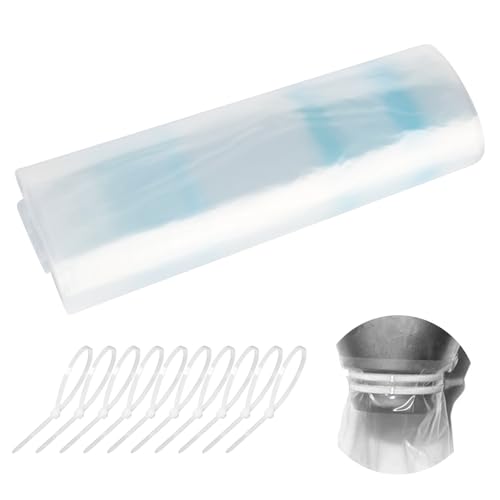smtfcty 10 M Dachrinnenschlauch Rolle Ø 200 mm Durchmesser Fallrohrprovisorium mit 6 Kabelbindern Schlauchfolie Fallrohrschlauch Regenrinnenschlauch für Verpackung von Abflussrohren