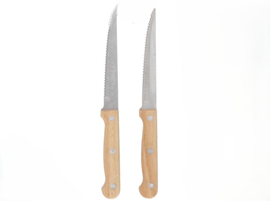 Gerimport Set 6 Cuchillos cocina 21 CM Madera y Acer