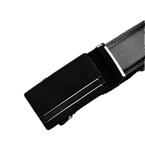 Men's Solid Color Alloy Buckle leather Genuine Leather Belt Automatic Buckle 3.5Cm Belt3