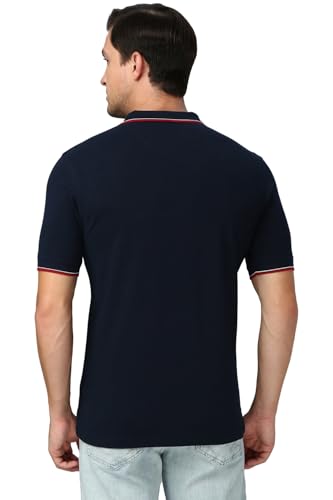 Image of Van Heusen Athleisure Men Solid Cotton Polo T-Shirt with Pocket - Side Slit, Half Sleeve, Regular Fit