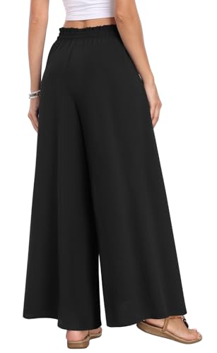 Netsmile Women's Wide Leg Palazzo Pants High Waist Drawstring Dressy Flowy Casual Boho Trousers with Pockets4