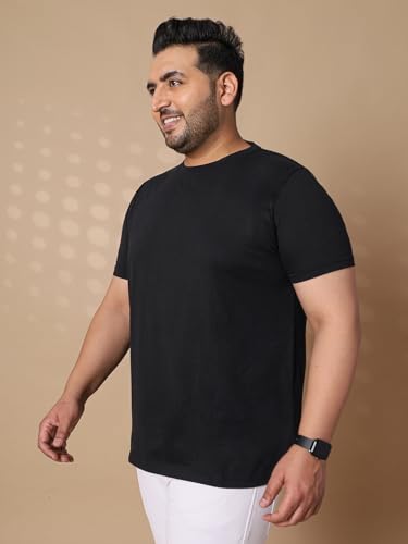 Image of Bigbanana Plus Size Men's Regular Fit Solid Round Neck Tshirt