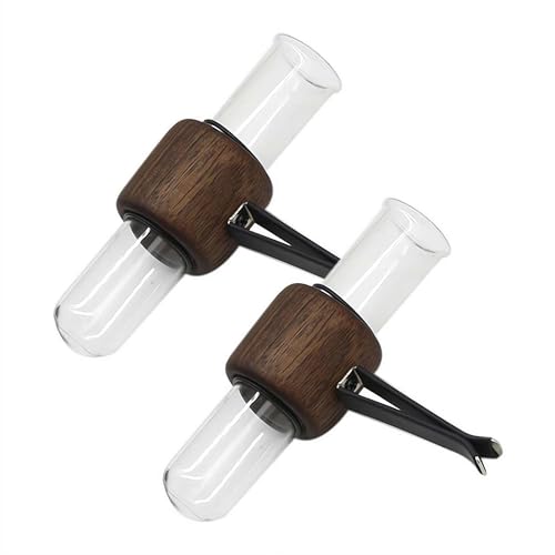 2 Pcs Round Car Propagation Vase Vent Clip,Mini Glass Propagation Vase for Car Accessories,Unique Car Decor for Woman,Plant Lovers.(Round-deep+deep-0608)